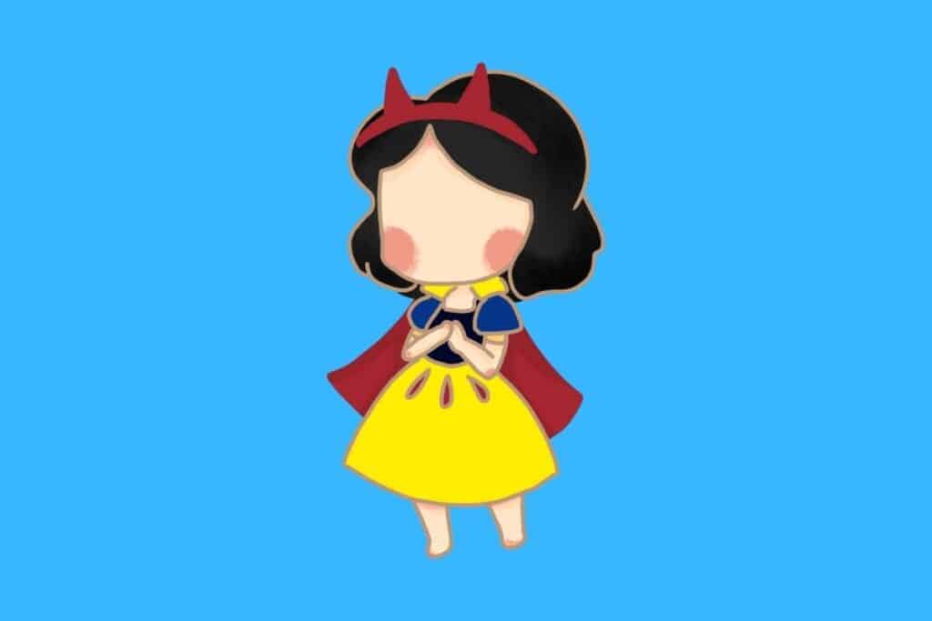 Cartoon graphic of Disney princess on blue background 2.