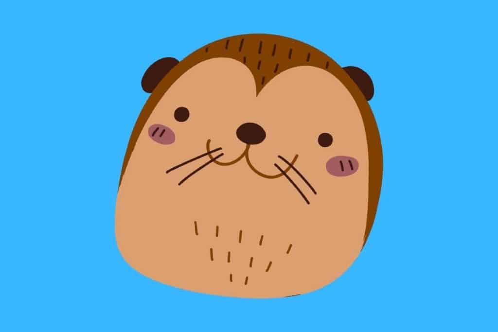 Cartoon graphic of a large otter head on a blue background.