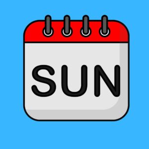 A sunday calender image on blue background.